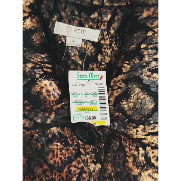 NWT Erin London Metallic Tortoise Snake Print 3-Button Blazer Jacket XL Mobwife - Picture 7 of 11